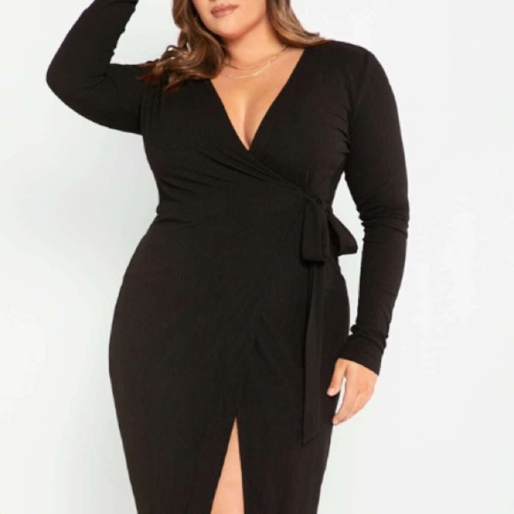 Black dress wrap dress